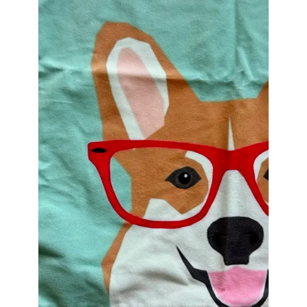 Corgi Dog Decorative Throw Pillow Cover Red Glasses 18x18 Zipper Cushion Cover